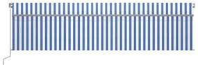 vidaXL Τέντα Συρόμενη Αυτόματη με Σκίαστρο Μπλε / Λευκό 6 x 3 μ.