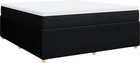 vidaXL Κρεβάτι Boxspring με Στρώμα Μαύρο 180x200 εκ. Υφασμάτινο