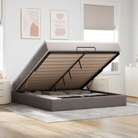 vidaXL Οθωμανικό κρεβάτι με στρώμα Taupe 180x200cm ύφασμα