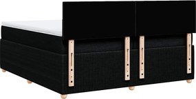 vidaXL Κρεβάτι Boxspring με Στρώμα Μαύρο 200x200 εκ. Υφασμάτινο