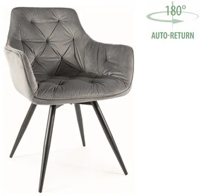 KRZESŁO MANGO VELVET STELAŻ CZARNY/BLUVEL SZARY 14 DIOMMI-80-3325
