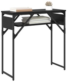vidaXL ΤραπέζιΚονσόλας Μαύρη Οξυά 75x30x75εκ. Επεξεργασμένο ξύλο