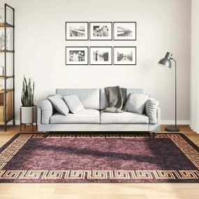 vidaXL Χαλί Πλενόμενο Αντιολισθητικό Μαύρο / Χρυσό 160 x 230 εκ.