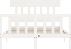 vidaXL Σκελετός Κρεβ. Χωρίς Στρώμα Λευκό 140x200 εκ Μασίφ Πεύκο