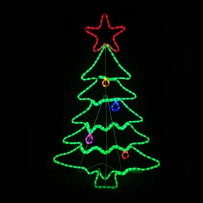 CHRISTMAS TREE 288 LED 8m ΜΟΝΟΚ.ΦΩΤ, ΠΟΛΥΧΡ. FLASH, IP65, 70X114CM, 1.5m ΚΑΛ. ACA X082883429N