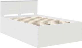 vidaXL Σκελετός Κρεβατιού Λευκό 120 x 190 cm Επεξεργασμένο ξύλο