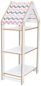Ραφιέρα Montessori Zoilen I pakoworld λευκό-ροζ mdf 50x30x100εκ