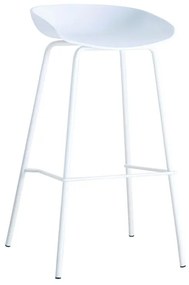 PENTOS Σκαμπό BAR, Μέταλλο Βαφή Άσπρο, PP Άσπρο 49x46x76/83cm Ε511,2
