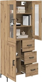 vidaXL Highboard με συρτάρι 2 pcs Artisan Oak Επεξεργασμένο ξύλο