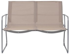 vidaXL Σαλόνι Κήπου Σετ 4 Τεμαχίων Taupe από Ύφασμα &amp; Ατσάλι