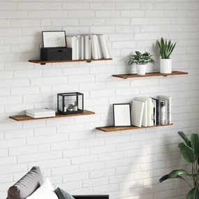 vidaXL Δίσκος Βιβλιοθήκης 4 pcs Καφέ 100 x 40 x 1.5 εκ. Μοριοσανίδα