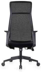 BF2990  Πολυθρόνα Γραφείου Διευθυντή, Mesh Μαύρο, Ύφασμα Μαύρο