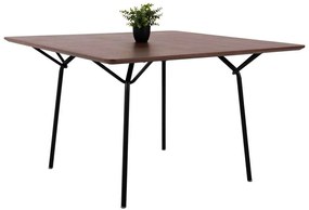 Τραπέζι Τραπεζαρίας Trenk HM9614.02 120x120x75cm Walnut-Black Mdf, Metal
