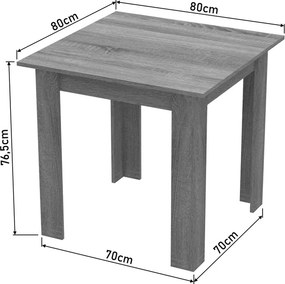Τραπέζι Manka I pakoworld σε sonoma απόχρωση 80x80x77εκ