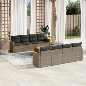 vidaXL Patio Sofa Set 9-θέσια Grey