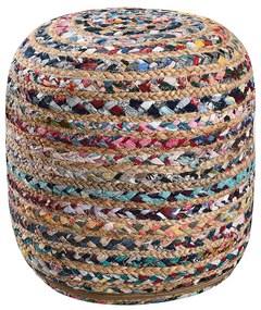 Πουφ (Φ40x40) Pol Rugs &amp; Mats Jute Chindi