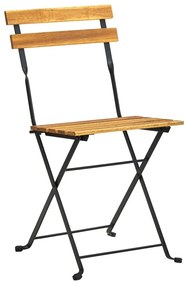 Καρέκλες Bistro Πτυσσόμενες 4 τεμ. από Μασίφ Ξύλο Ακακίας - Καφέ