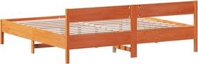 vidaXL Σκελετός Κρεβ. Χωρίς Στρώμα Καφέ Κεριού 200x200 εκ Μασίφ Πεύκο