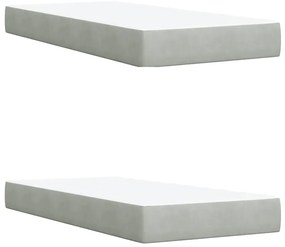 vidaXL Κρεβάτι Boxspring με Στρώμα Ανοιχτό Γκρι 200x200 εκ. Βελούδινο