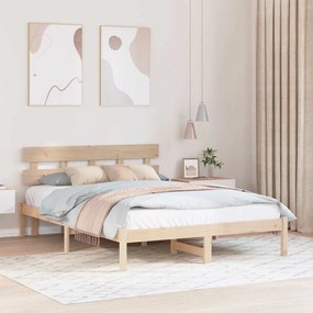 vidaXL Κρεβάτι με κεφαλάρι 140x200 εκ μασίφ ξύλο πεύκου
