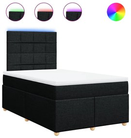 vidaXL Κρεβάτι Boxspring με Στρώμα Μαύρο 120x200 εκ. Υφασμάτινο