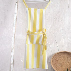 Ποδιά Ολόσωμη Oia White-Yellow Ρυθμός 60x85cm 100% Βαμβάκι