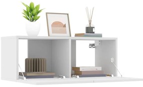 vidaXL Έπιπλα Τηλεόρασης 2 τεμ. Λευκά 80x30x30 εκ. Επεξεργασμένο Ξύλο