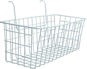 Μεταλλικό Κρεμαστο Καλάθι 38x15x20cm Άσπρο ή Μαύρο - Άσπρο