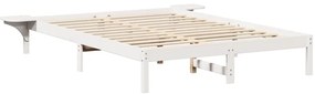 vidaXL Πλαίσιο κρεβατιού με κομοδίνα Λευκό 150 x 200 cm Λευκό