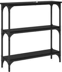 vidaXL Τραπέζι κονσόλας με ράφι Μαύρη Οξυά 75 x 22,5 x 75 εκ