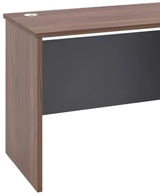 Γραφείο εργασίας Cassius pakoworld ανθρακί-καρυδί 120x60x75εκ