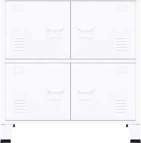 vidaXL Αρχειοθήκη Βιομηχανικού Στιλ Λευκή 75 x 40 x 80 εκ. Ατσάλινη