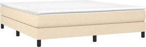 vidaXL Κρεβάτι Boxspring με Στρώμα Κρεμ 180x200 εκ. Υφασμάτινο