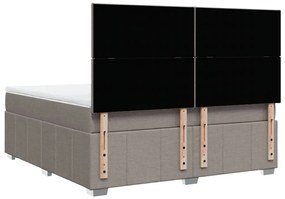 Κρεβάτι Boxspring με Στρώμα Taupe 180x200 εκ. Υφασμάτινο - Μπεζ-Γκρι