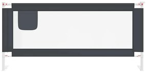 vidaXL Μπάρα Κρεβατιού Προστατευτική Σκούρο Γκρι 200x25 εκ. Υφασμάτινη