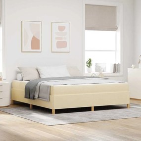 vidaXL Σκελετός Κρεβατιού με στρώμα Κρεμ 180 x 200 cm ύφασμα