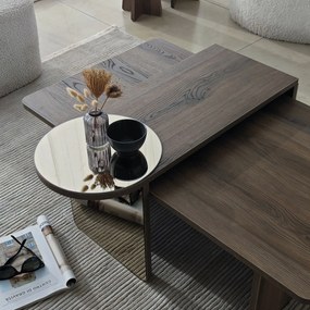 Coffee Table Set Luna 4 - Bronzie, Walnut Bronzie
Walnut