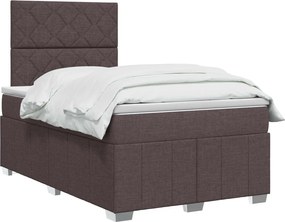 vidaXL Κρεβάτι box spring με στρώμα Σκούρο Καφέ 120 x 190 cm Ύφασμα