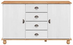 vidaXL Πλαϊνό γραφείο με συρτάρι ASKIM Λευκό 133.5 x 40 x 79 εκ.
