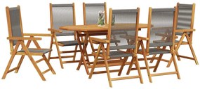 vidaXL Σέτ φαγητού για κήπο 7 pcs Γκρι