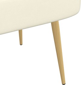 vidaXL Δερμάτινος Πάγκος με Πλάτη Κρεμ 110 x 60 x 76 cm