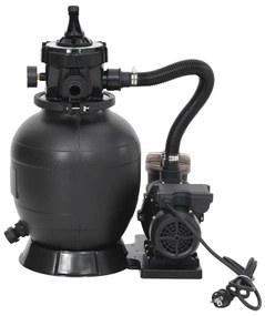 vidaXL Φίλτρο Άμμου Πισίνας με Προφίλτρο Μαύρο