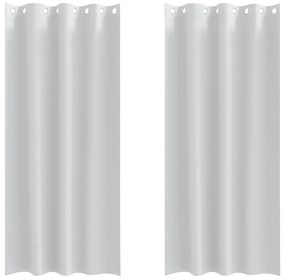 vidaXL Κουρτίνες με κουρτίνες 2 pcs Ανοιχτό Γκρι Πολυεστέρας