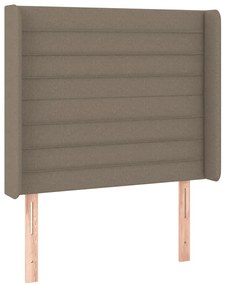 vidaXL Κρεβάτι Boxspring με Στρώμα &amp; LED Taupe 100x200 εκ. Υφασμάτινο