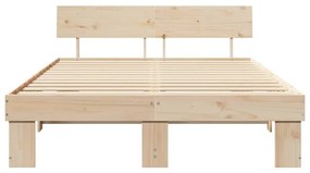 vidaXL Σκελετός Κρεβατιού Καφέ 150 x 200 cm Μασίφ ξύλο πεύκου