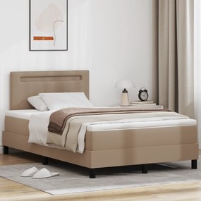 vidaXL Κρεβάτι με Στρώμα Cappuccino, 120x200 εκ, Τεχνητό Δέρμα