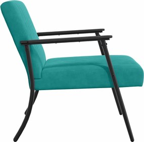 vidaXL Πολυθρόνα Τιρκουάζ 59 x 75 x 78 εκ Βελούδο