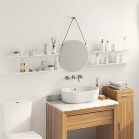 vidaXL Πλωτό ράφι Επιτοίχιο 4 pcs Λευκός 80 x 18 x 2,5 εκ Ατσάλι