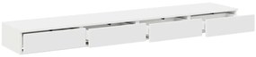 vidaXL Συρτάρια κρεβατιού με συρτάρι Λευκό 200 x 36.5 x 16.5 εκ