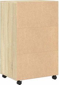 vidaXL Ντουλάπι Τροχήλατο Sonoma Δρυς 55x40x91 εκ. από Επεξ. Ξύλο